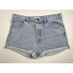 Forever 21 Denim Shorts Womens Size 30 Light Wash Cuffed High Rise Casual
